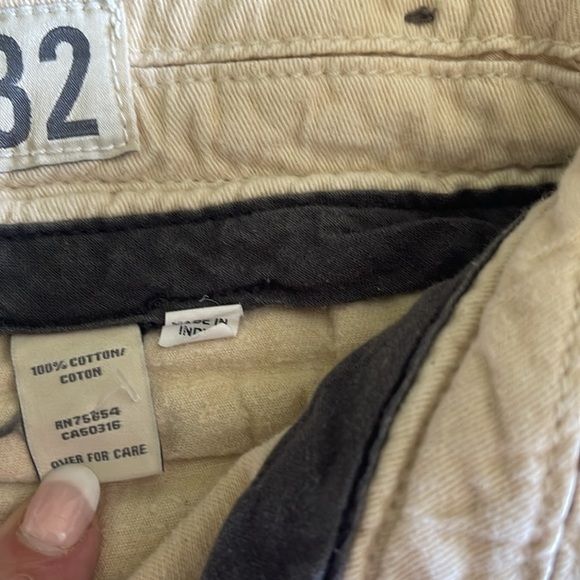 Abercrombie & Fitch Sz 32 button up engineer striped blue/white cotton shorts - Picture 4 of 9